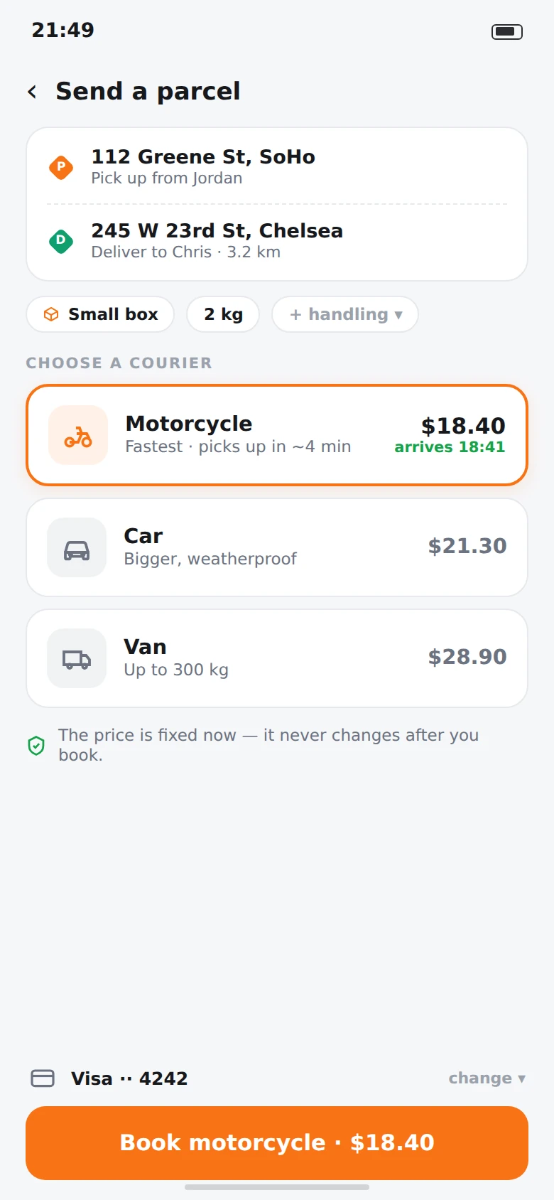 Pick a courier